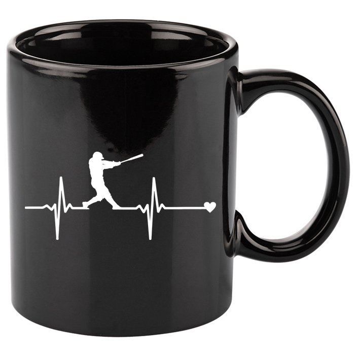 Baseball Heartbeat Pulse 11oz C Handle Ceramic Mug