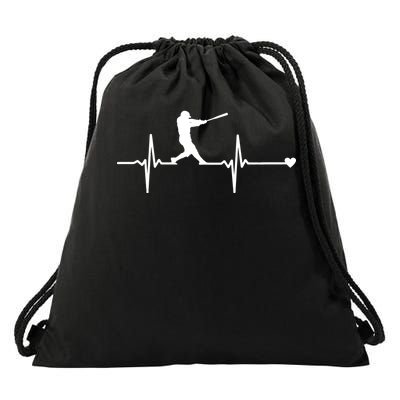 Baseball Heartbeat Pulse Drawstring Bag