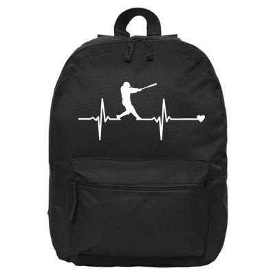 Baseball Heartbeat Pulse 16 in Basic Backpack