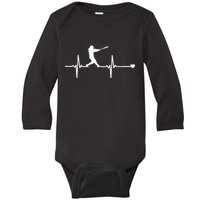 Baseball Heartbeat Pulse Baby Long Sleeve Bodysuit