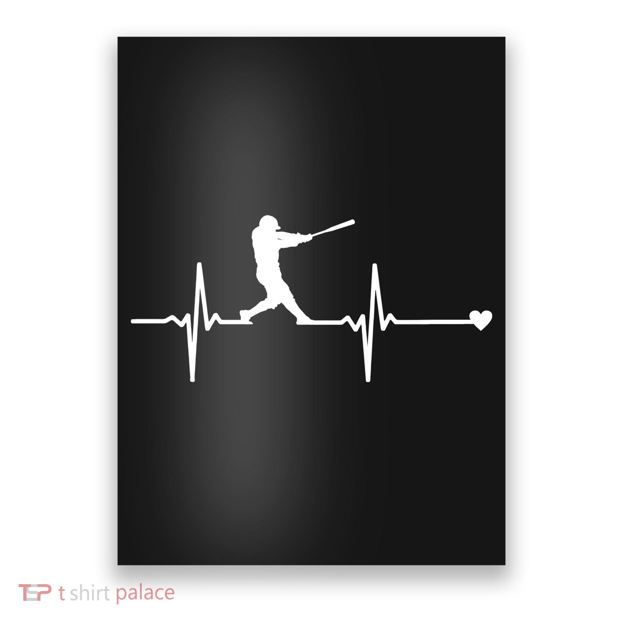 Baseball Heartbeat Pulse Poster
