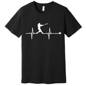 Baseball Heartbeat Pulse Premium T-Shirt