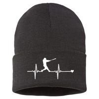 Baseball Heartbeat Pulse Sustainable Knit Beanie