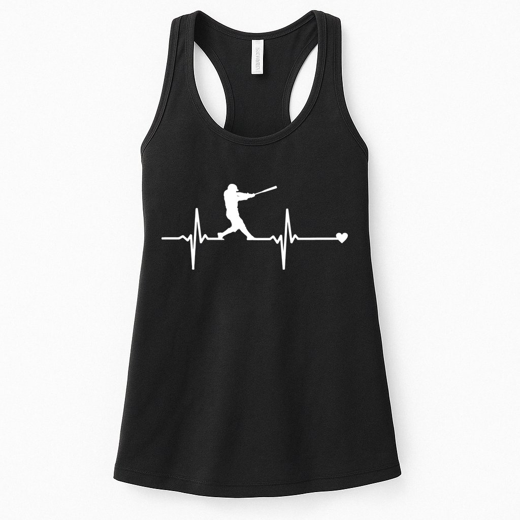 Baseball Heartbeat Pulse Womens Tank Top