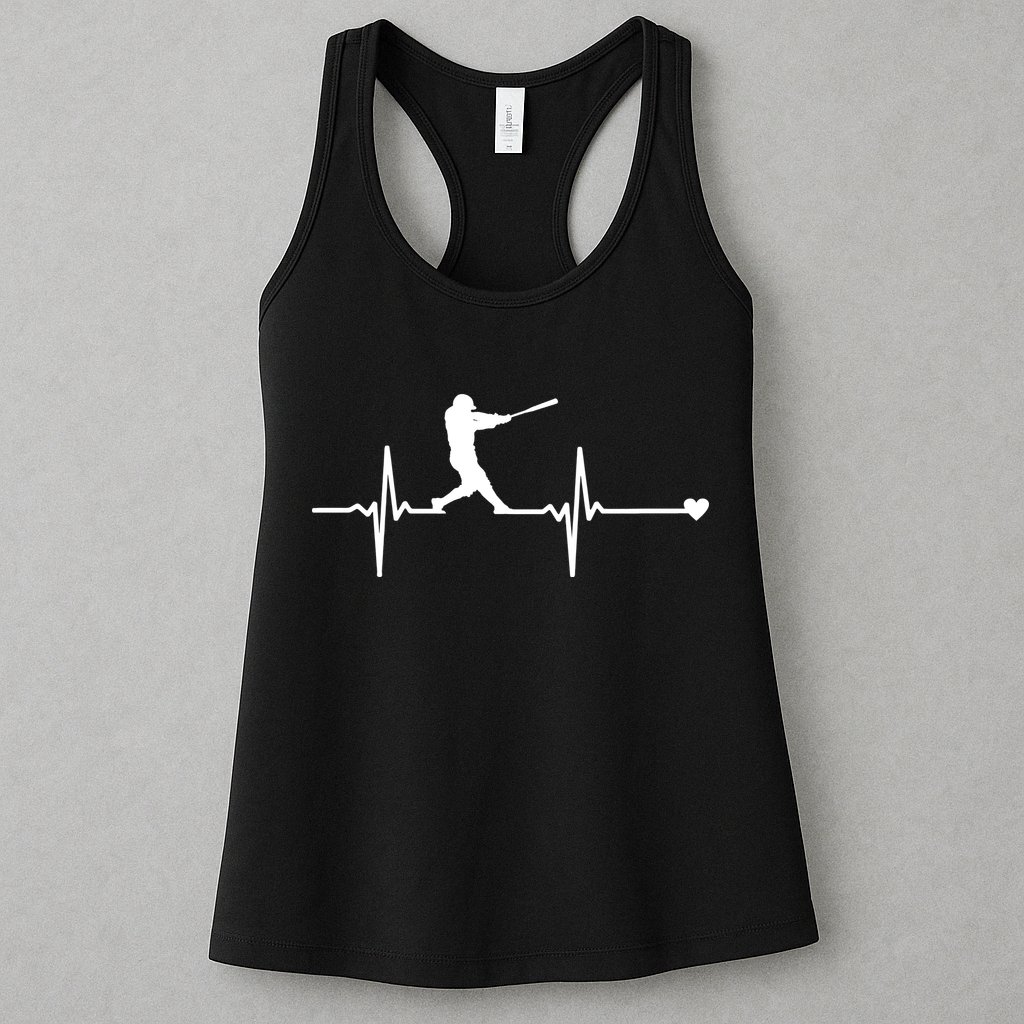 Baseball Heartbeat Pulse Womens Tank Top