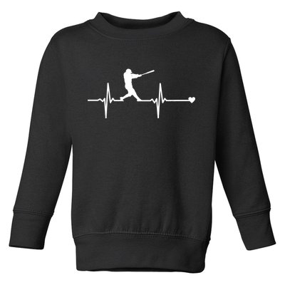 Baseball Heartbeat Pulse Toddler Sweatshirt