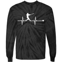 Baseball Heartbeat Pulse Tie-Dye Long Sleeve Shirt