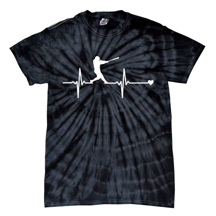 Baseball Heartbeat Pulse Tie-Dye T-Shirt