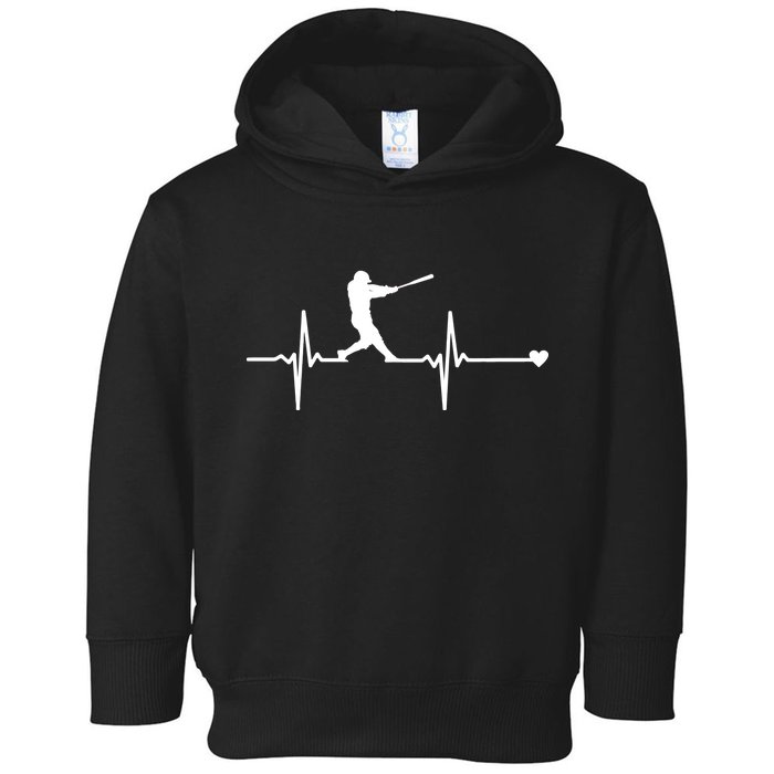 Baseball Heartbeat Pulse Toddler Hoodie