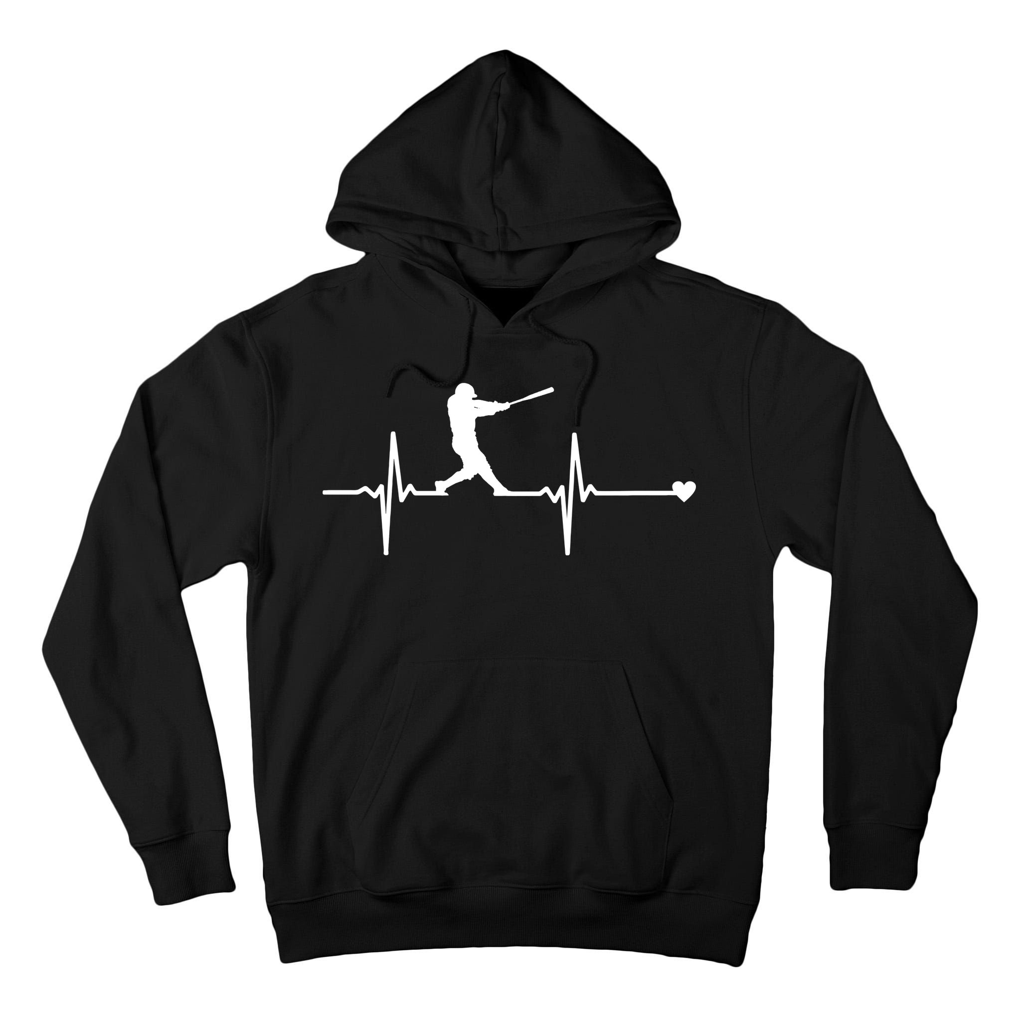 Baseball Heartbeat Pulse Tall Hoodie