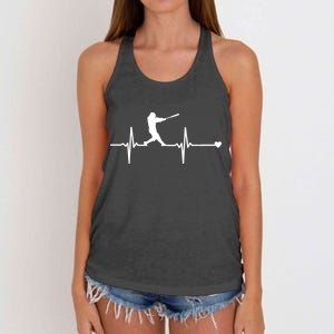 Baseball Heartbeat Pulse Women's Knotted Racerback Tank