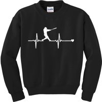 Baseball Heartbeat Pulse Kids Sweatshirt