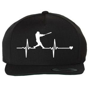 Baseball Heartbeat Pulse Wool Snapback Cap