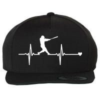 Baseball Heartbeat Pulse Wool Snapback Cap