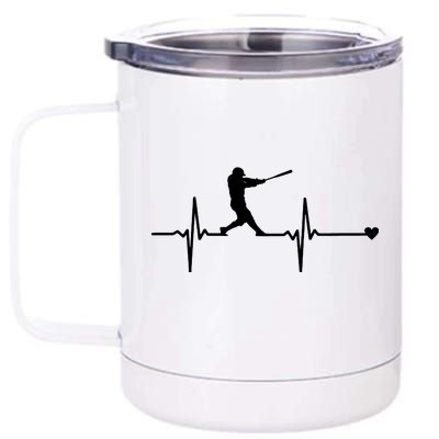 Baseball Heartbeat Pulse 12 oz Stainless Steel Tumbler Cup