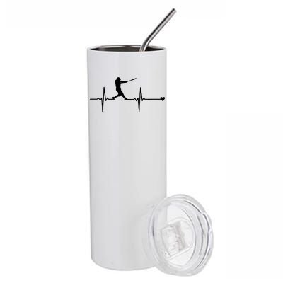 Baseball Heartbeat Pulse Stainless Steel Tumbler