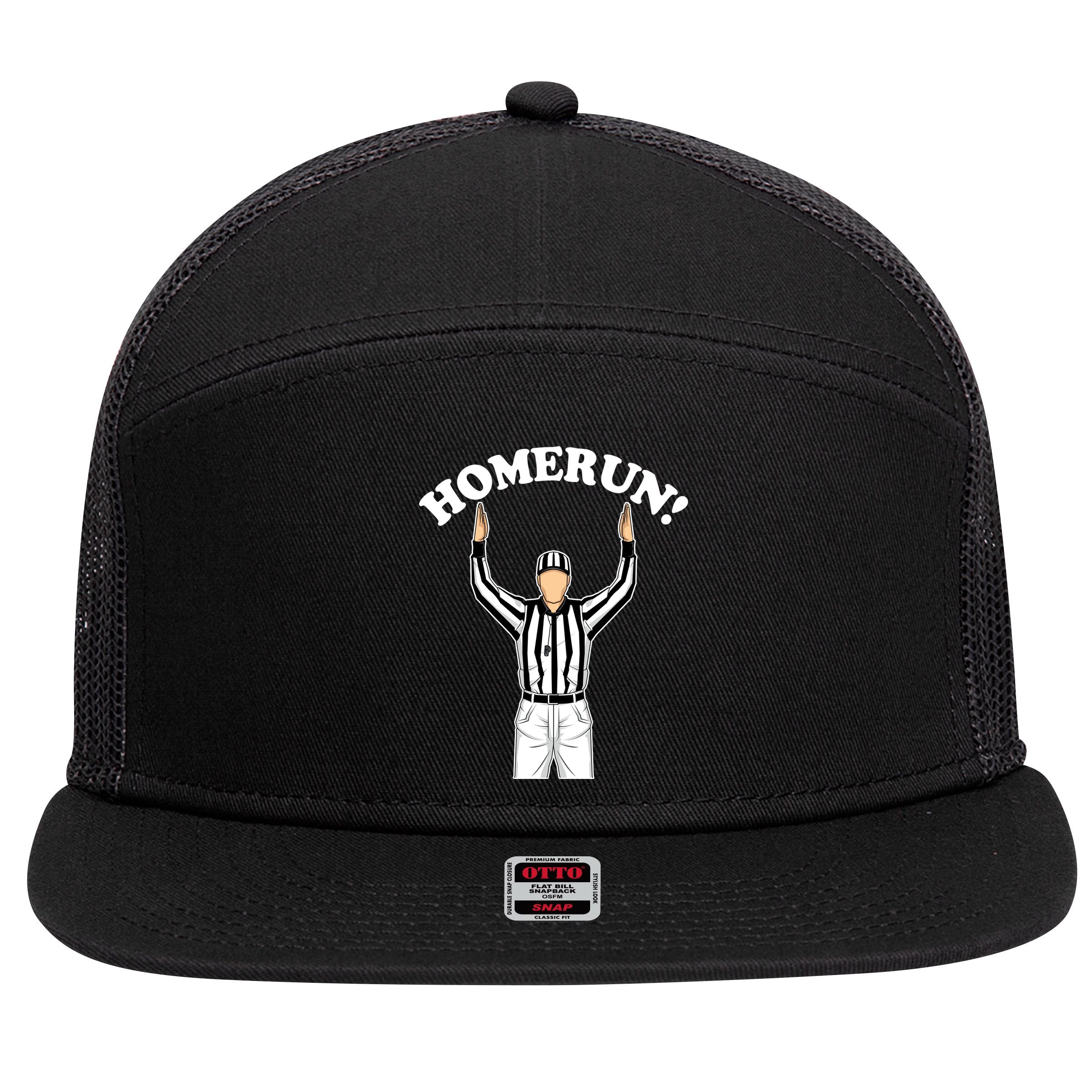 Baseball Homerun Football Referee Funny 7 Panel Mesh Trucker Snapback Hat