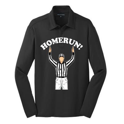 Baseball Homerun Football Referee Funny Silk Touch Performance Long Sleeve Polo