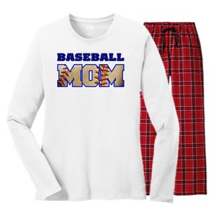 Baseball Mom Women's Long Sleeve Flannel Pajama Set 