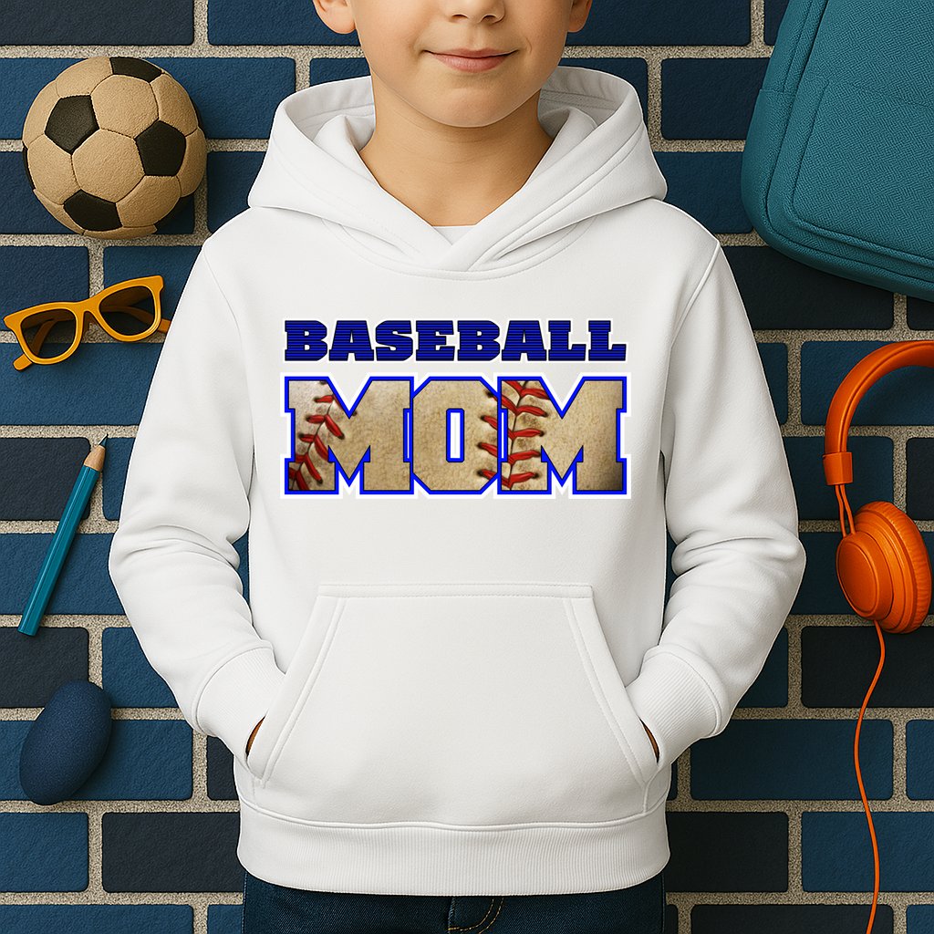 Baseball Mom Kids Hoodie
