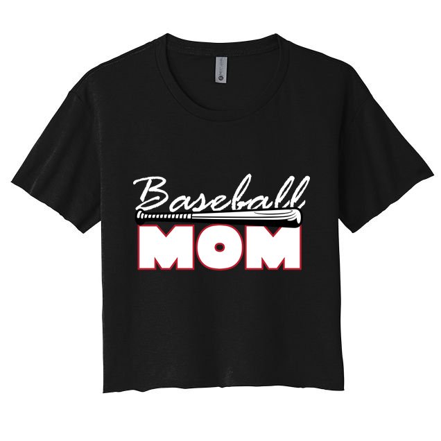 Baseball Mom Bat Logo Women's Crop Top Tee