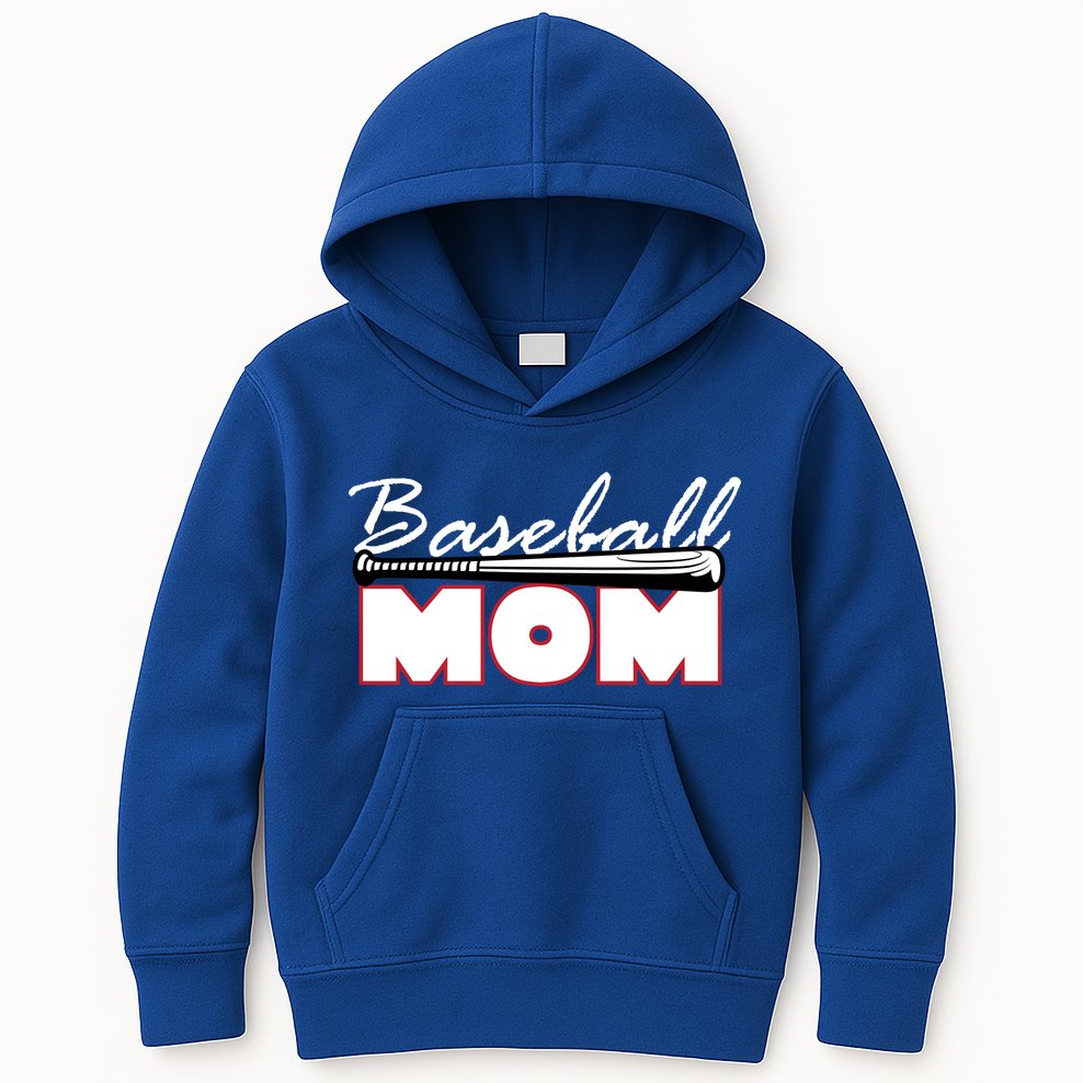 Baseball Mom Bat Logo Kids Hoodie