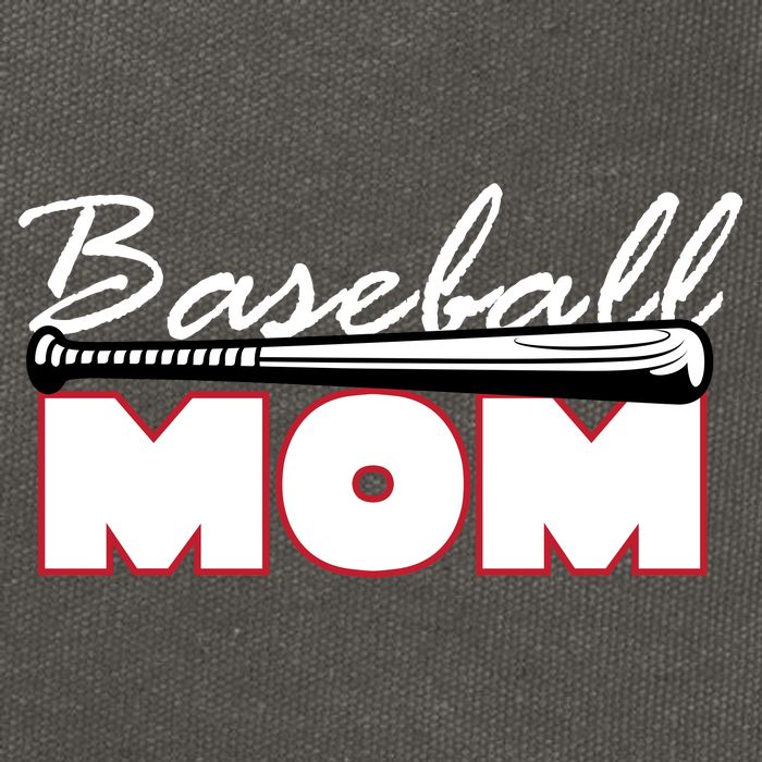 Baseball Mom Bat Logo Cotton Canvas Backpack