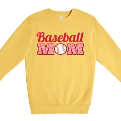 Baseball Mom Cheetah Print Premium Crewneck Sweatshirt