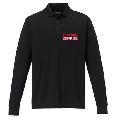 Baseball Mom Cheetah Print Performance Long Sleeve Polo