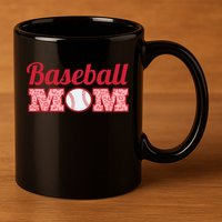 Baseball Mom Cheetah Print 11oz C Handle Ceramic Mug