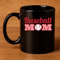 Baseball Mom Cheetah Print 11oz C Handle Ceramic Mug