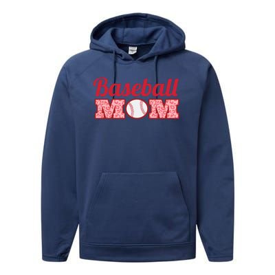 Baseball Mom Cheetah Print Performance Fleece Hoodie