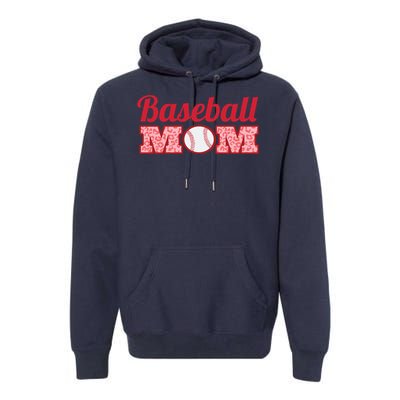 Baseball Mom Cheetah Print Premium Hoodie