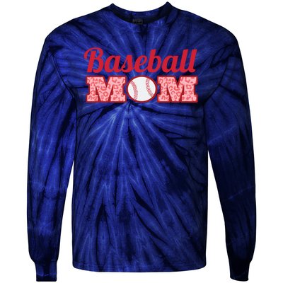 Baseball Mom Cheetah Print Tie-Dye Long Sleeve Shirt