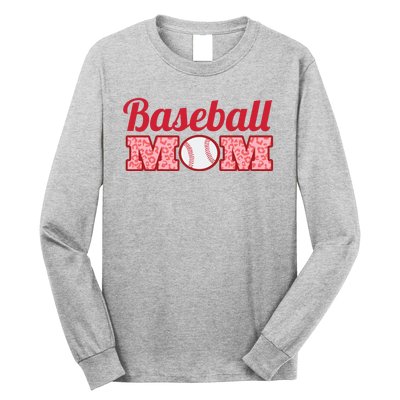 Baseball Mom Cheetah Print Long Sleeve Shirt