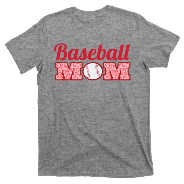 Baseball Mom Cheetah Print T-Shirt