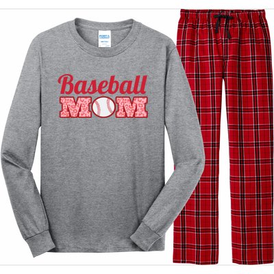 Baseball Mom Cheetah Print Long Sleeve Pajama Set