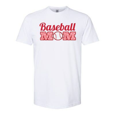 Baseball Mom Cheetah Print Softstyle® CVC T-Shirt