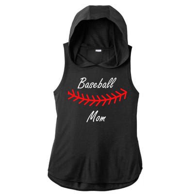 Baseball Mom Logo Ladies PosiCharge Tri-Blend Wicking Draft Hoodie Tank