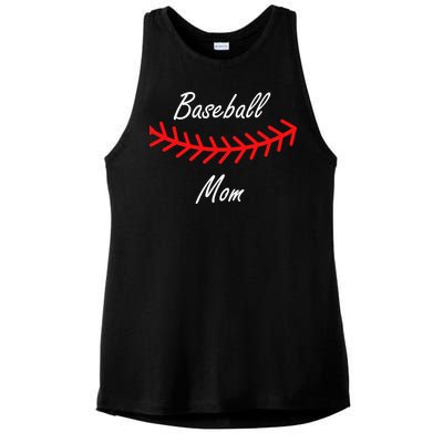 Baseball Mom Logo Ladies PosiCharge Tri-Blend Wicking Tank