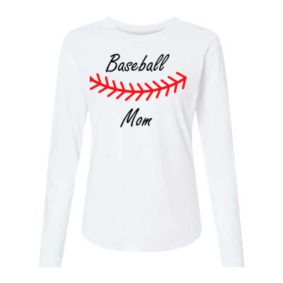 Baseball Mom Logo Womens Cotton Relaxed Long Sleeve T-Shirt