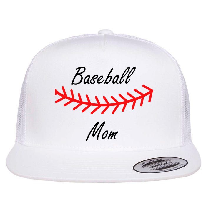 Baseball Mom Logo Flat Bill Trucker Hat