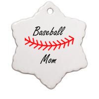 Baseball Mom Logo Ceramic Star Ornament