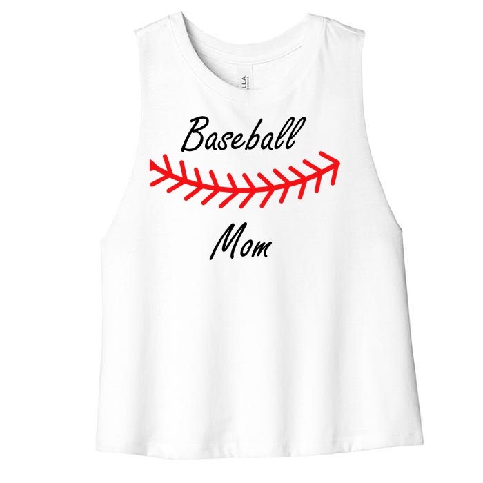 Baseball Mom Logo Women's Racerback Cropped Tank