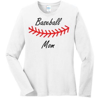 Baseball Mom Logo Ladies Long Sleeve Shirt