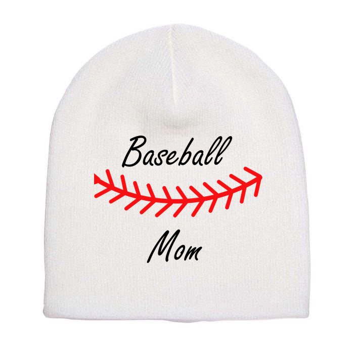 Baseball Mom Logo Short Acrylic Beanie