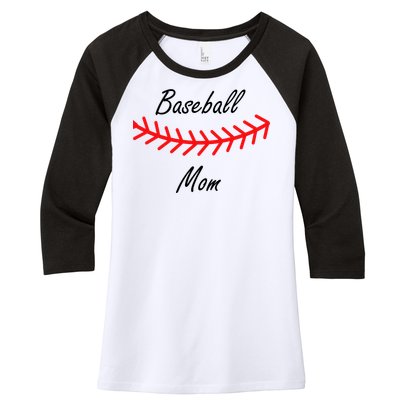 Baseball Mom Logo Women's Tri-Blend 3/4-Sleeve Raglan Shirt