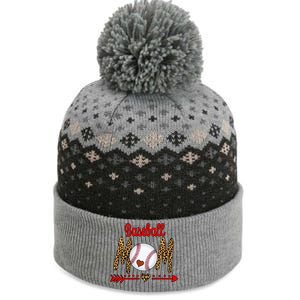 Baseball Mom Love Arrow Leopard The Baniff Cuffed Pom Beanie