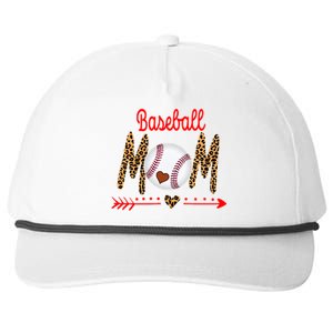 Baseball Mom Love Arrow Leopard Snapback Five-Panel Rope Hat