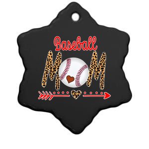 Baseball Mom Love Arrow Leopard Ceramic Star Ornament